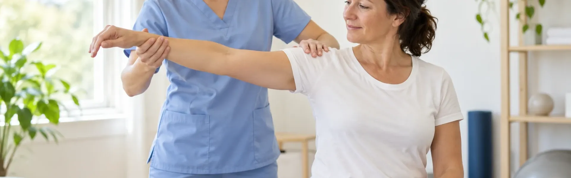 Atención individual de fisioterapia en una sala de consulta