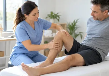 Profesional durante una valoración individual de fisioterapia