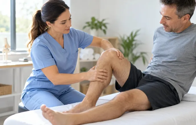 Profesional durante una valoración individual de fisioterapia