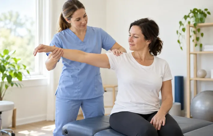 Atención individual de fisioterapia en una sala de consulta