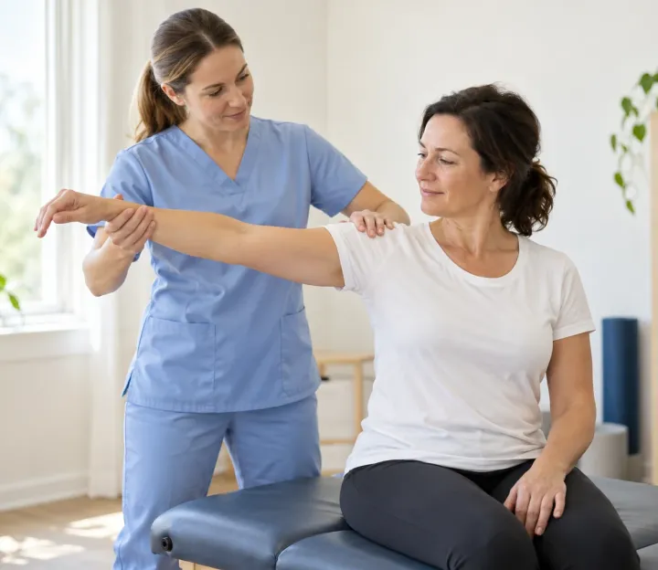 Atención individual de fisioterapia en una sala de consulta