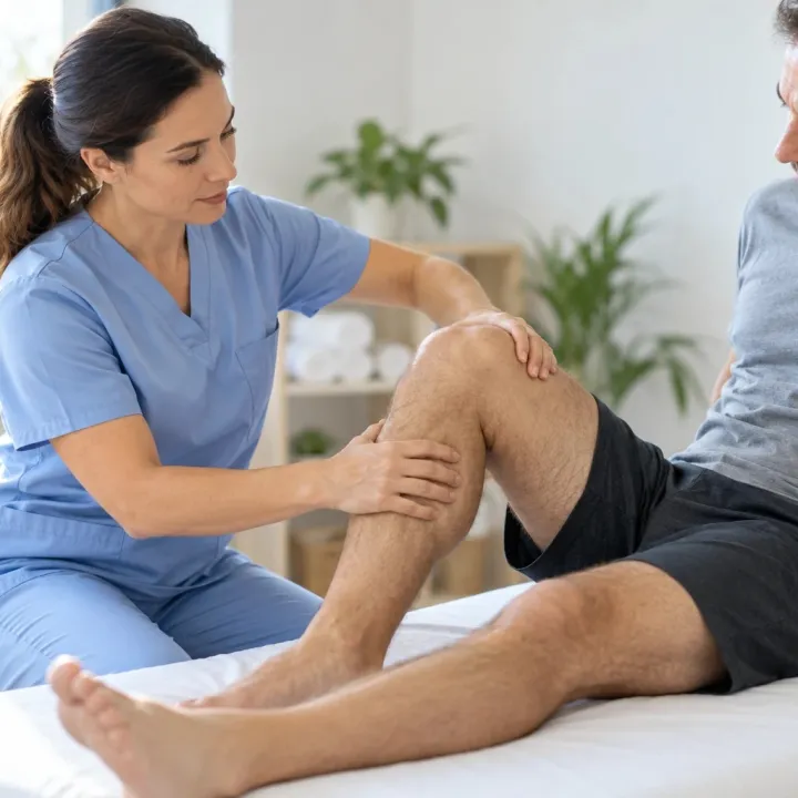 Profesional durante una valoración individual de fisioterapia