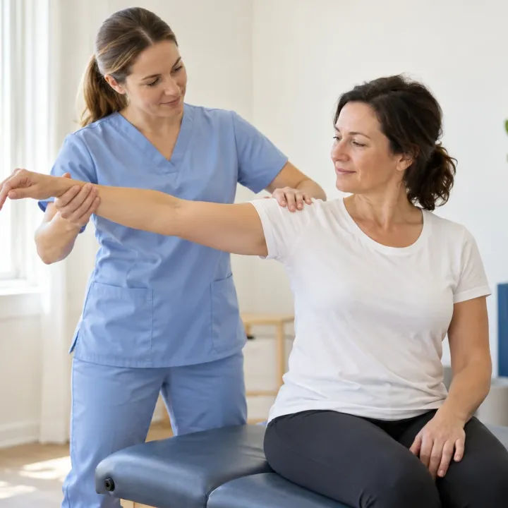 Atención individual de fisioterapia en una sala de consulta